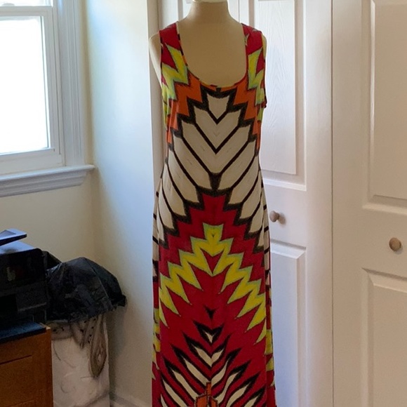 ECI- Long Sleeveless Maxi Dress- Size Large- Nylon and Spandex - Picture 1 of 12